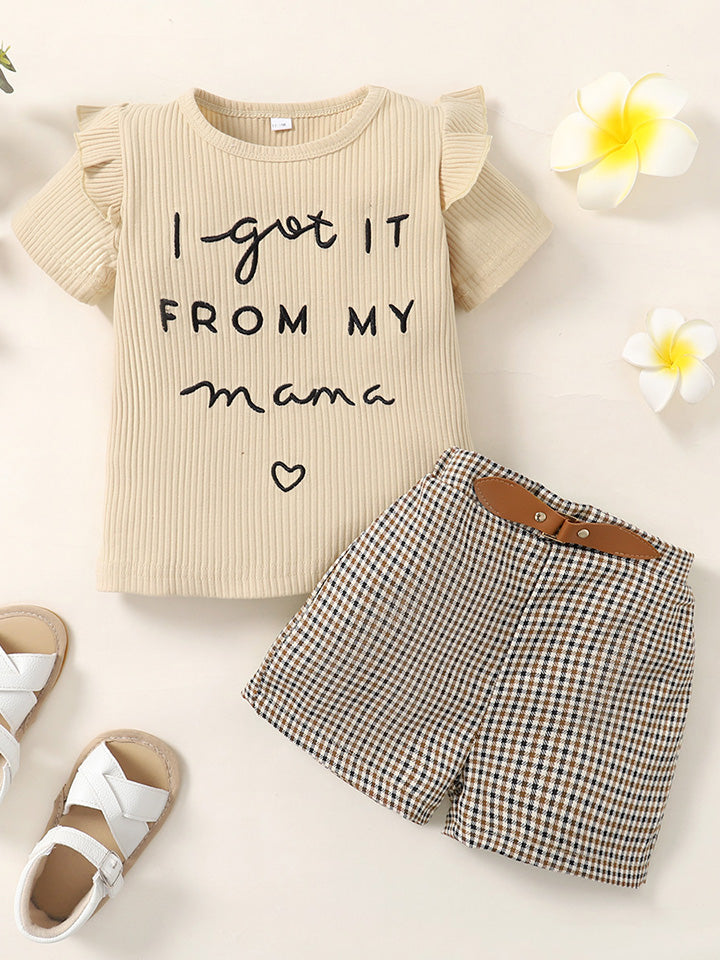 This "I Got It From My Mama" Top and Plaid Shorts Set is the bomb diggity for your little one! With pastel yellow available in baby & toddler sizes, you'll be stylin'!