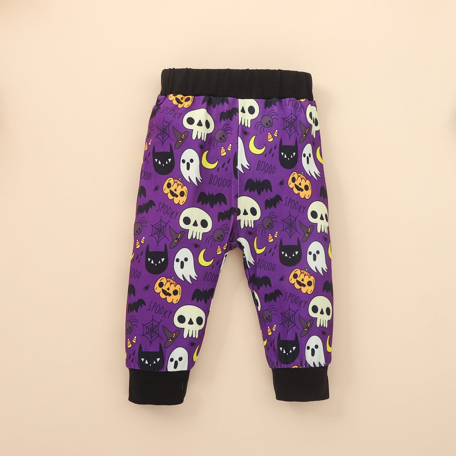 Show off your little one's 1st Halloween in this joyfully graphic onesie & pants set! With a polyester-cotton-spandex top and a poly-spandex pants, your babe will be boo-tifully dressed. And don't forget the hat — it's the perfect accessory for those long sleeves!