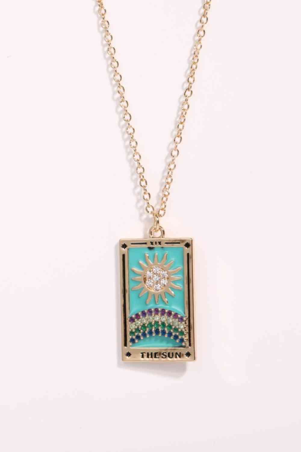 Collar de acero inoxidable con colgante de carta del tarot