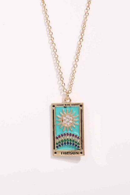 Collar de acero inoxidable con colgante de carta del tarot