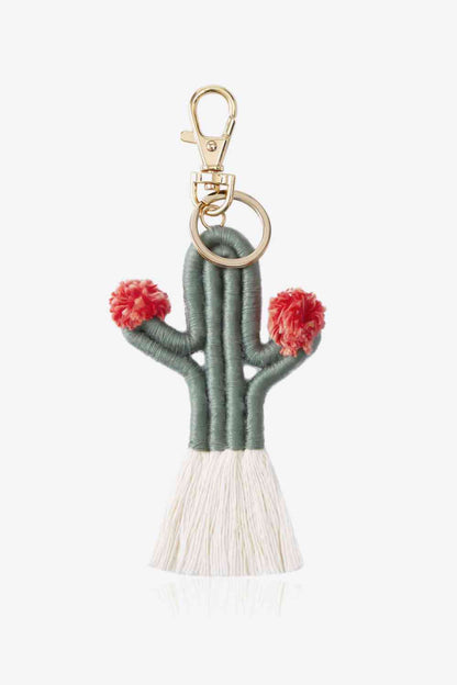 Llavero con flecos de cactus