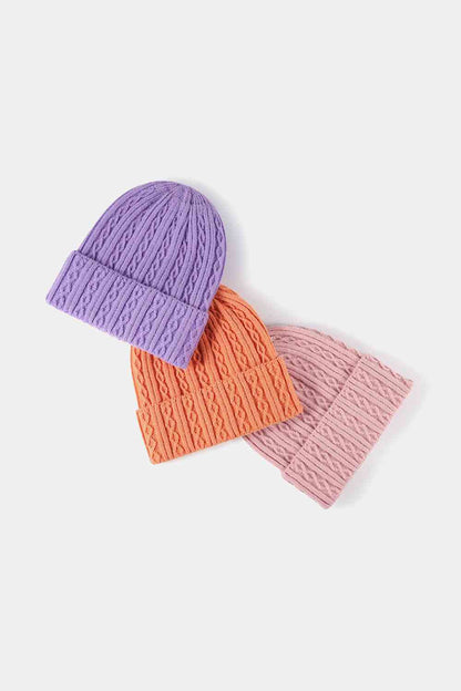 Gorro de punto mixto con puños