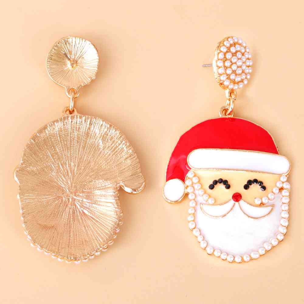 Pendientes de Papá Noel con aleación de diamantes de imitación