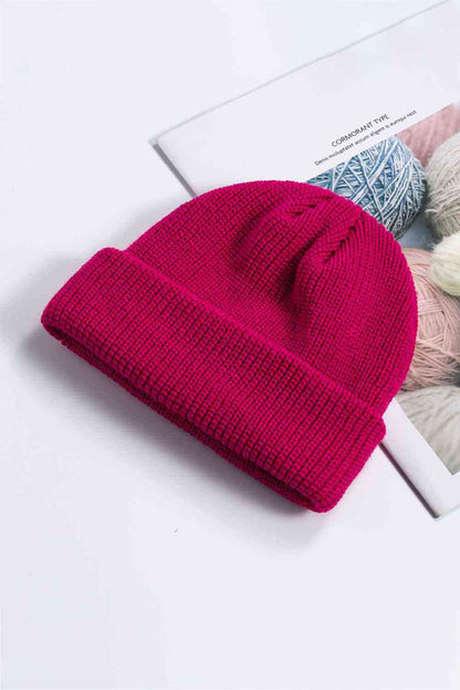 Gorro de punto acanalado con puños cómodos