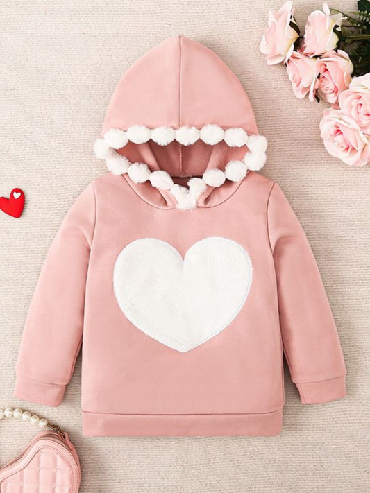 Sudadera con capucha y gráfico de corazón