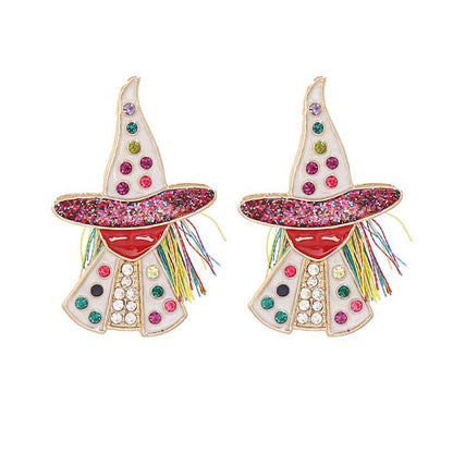 Witch Rhinestone Alloy Earrings