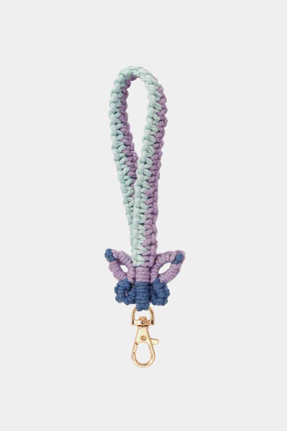 Llavero de macramé con forma de mariposa