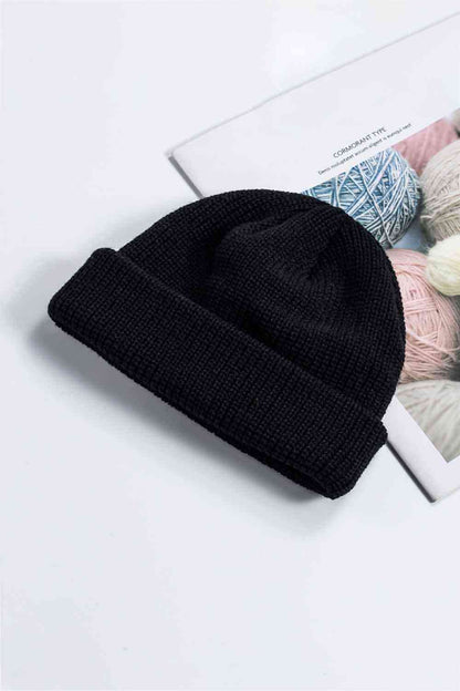 Gorro de punto acanalado con puños cómodos