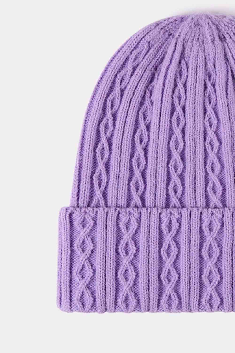 Gorro de punto mixto con puños