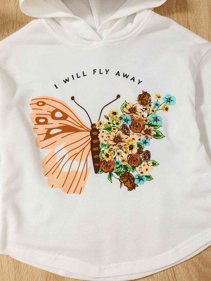 Conjunto de sudadera y jogger con gráfico I WILL FLY AWAY