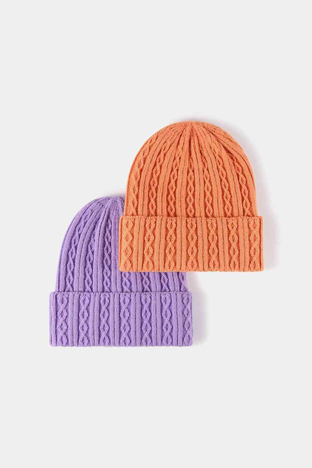 Gorro de punto mixto con puños