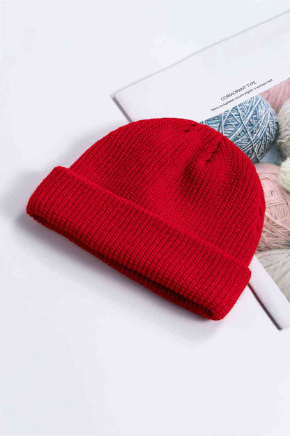 Gorro de punto acanalado con puños cómodos