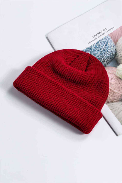 Gorro de punto acanalado con puños cómodos