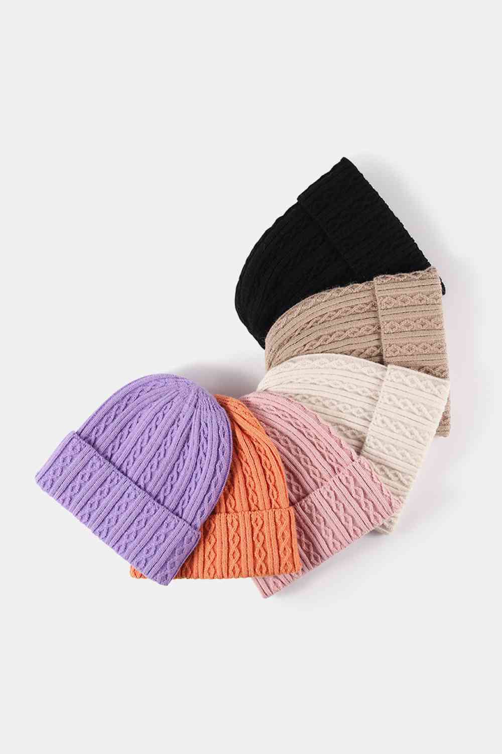 Gorro de punto mixto con puños