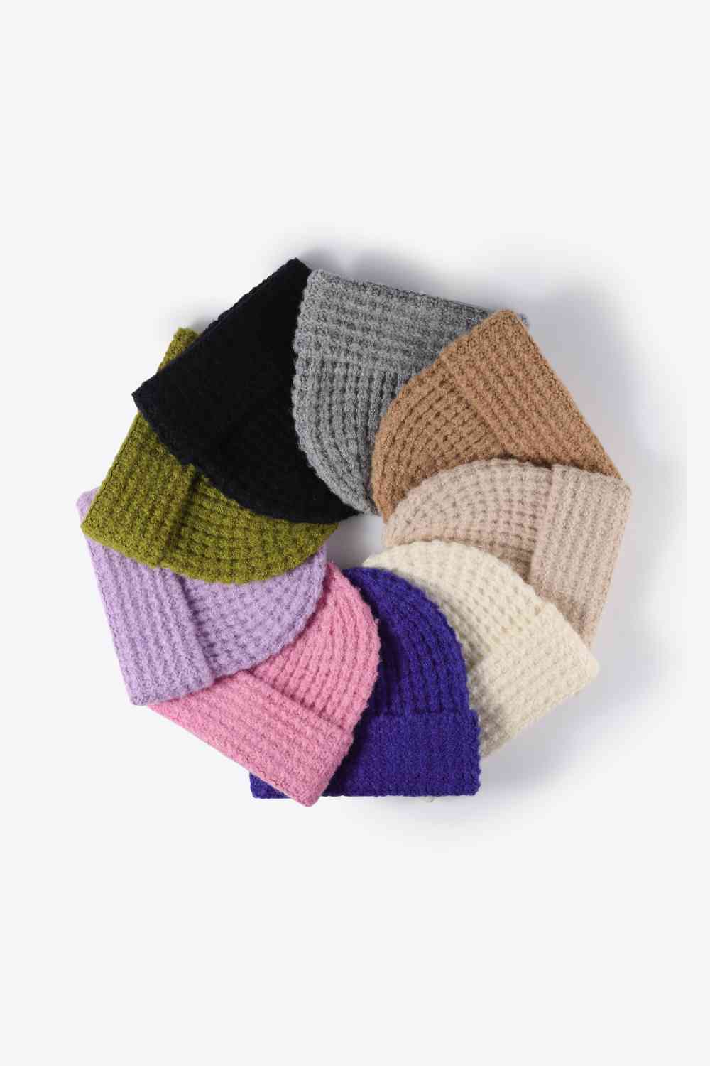 Gorro con puños de punto gofre