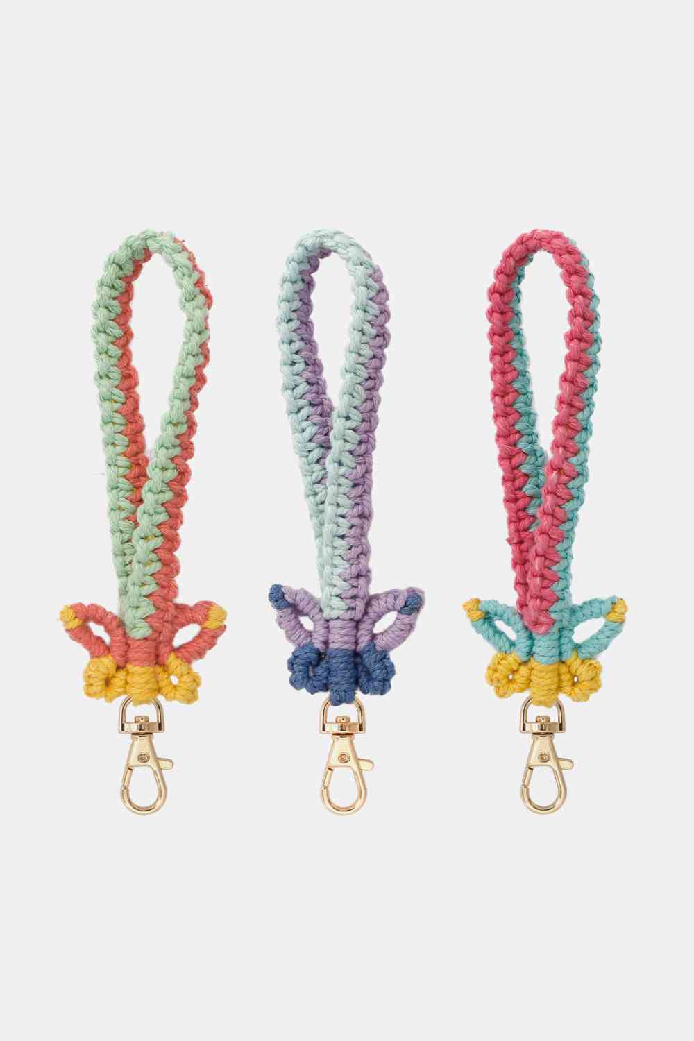 Llavero de macramé con forma de mariposa